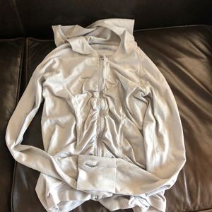 Athleta gray zip up workout jacket